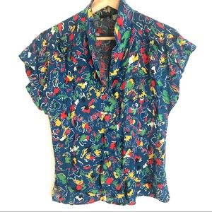 Vintage 80's cap sleeve blouse